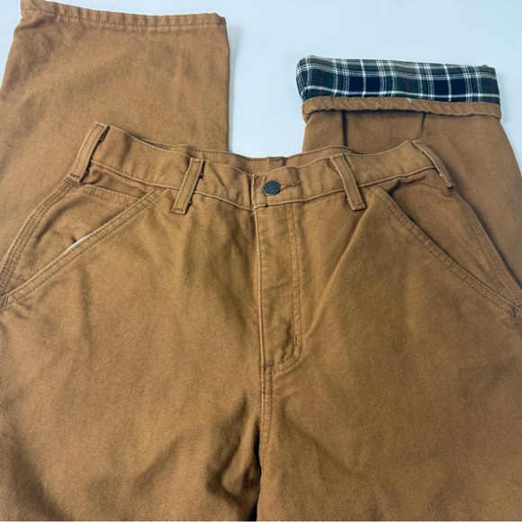 Carhartt Flannel Lined Loose Fit Duck Canvas Work Utility Pants NWT New - Picture 3 of 7